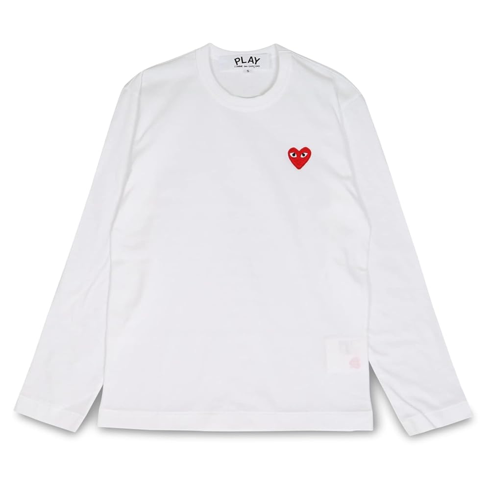 PLAYCOMME des GARCONSレッドハートTシャツ長袖 白 日本製 Amazon | [プレイ コムデギャルソン] Tシャツ 長袖 カットソー